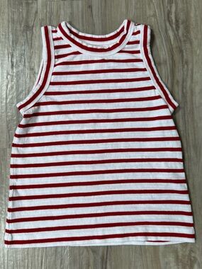 LOFT Red and White Striped Tank